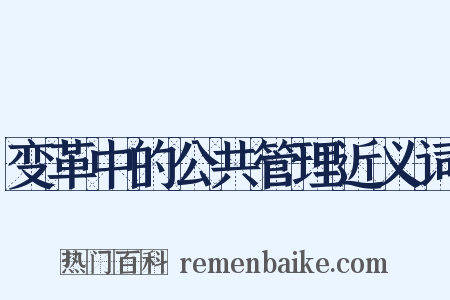变革中的公共管理近义词是什么意思的图片